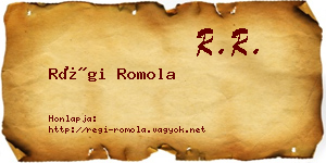 Régi Romola névjegykártya